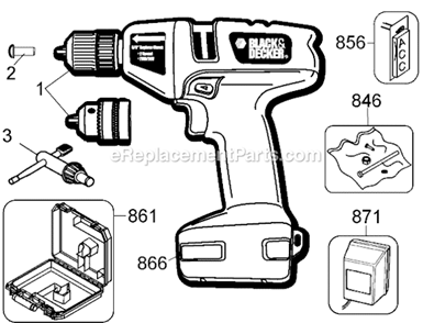 Page A Diagram and Parts List for 9089KC Type 1 Black and Decker Electric Drill